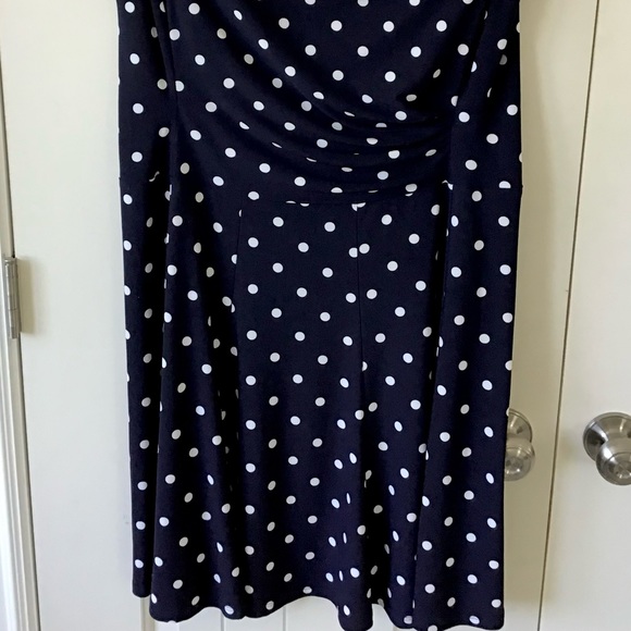 Ralph Lauren NWT Navy Polka Dot Dress Size 16 - Picture 6 of 10